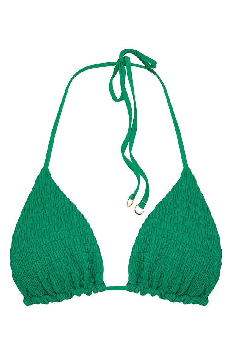 Maaji Balmy Smocked Triangle Bikini Top, Alternate, color,