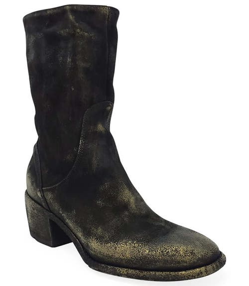 Madison Maison Suede Metallic Mid Calf Boot In Multi