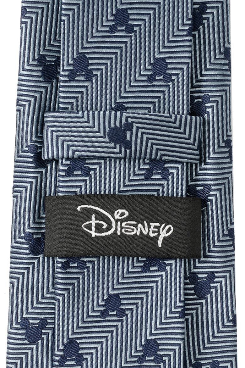 x Disney Mickey Silhouette Herringbone Silk Tie, Alternate, color, BLUE