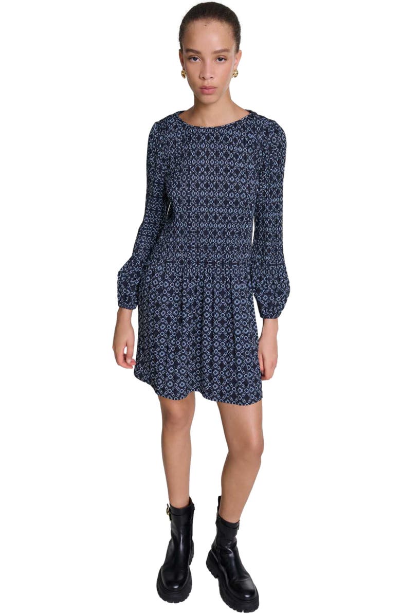 maje Short Clover motif dress, Alternate, color, 