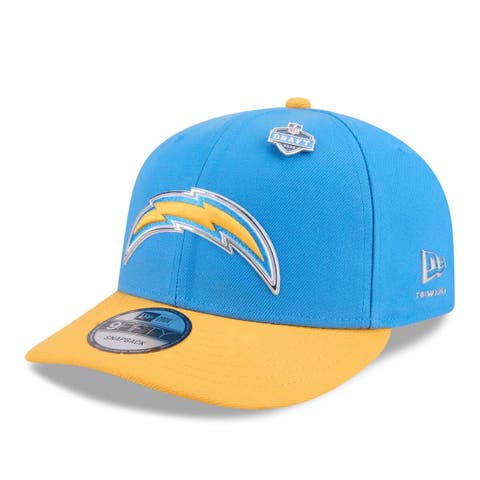 Men's New Era  Powder Blue/Gold Los Angeles Chargers 2026 NFL Draft On Stage Pre-Curved 9FIFTY Snapback Hat