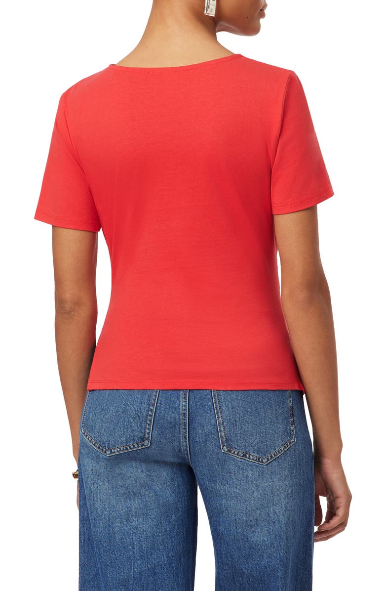 Scotch & Soda Gathered Asymmetric Tee, Alternate, color, Poinsettia