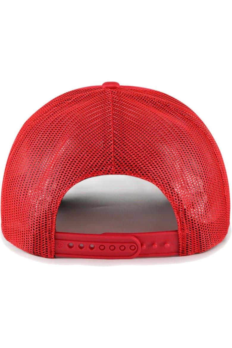 Men's '47 Red St. Louis Cardinals Backhaul Foam Trucker Snapback Hat, Alternate, color, Red