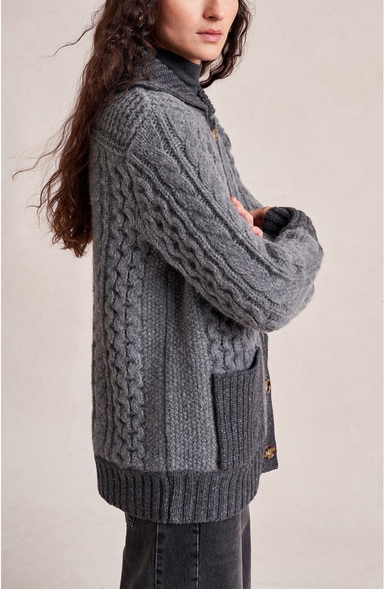 La Ligne Nuage Cardigan, Alternate, color, Charcoal