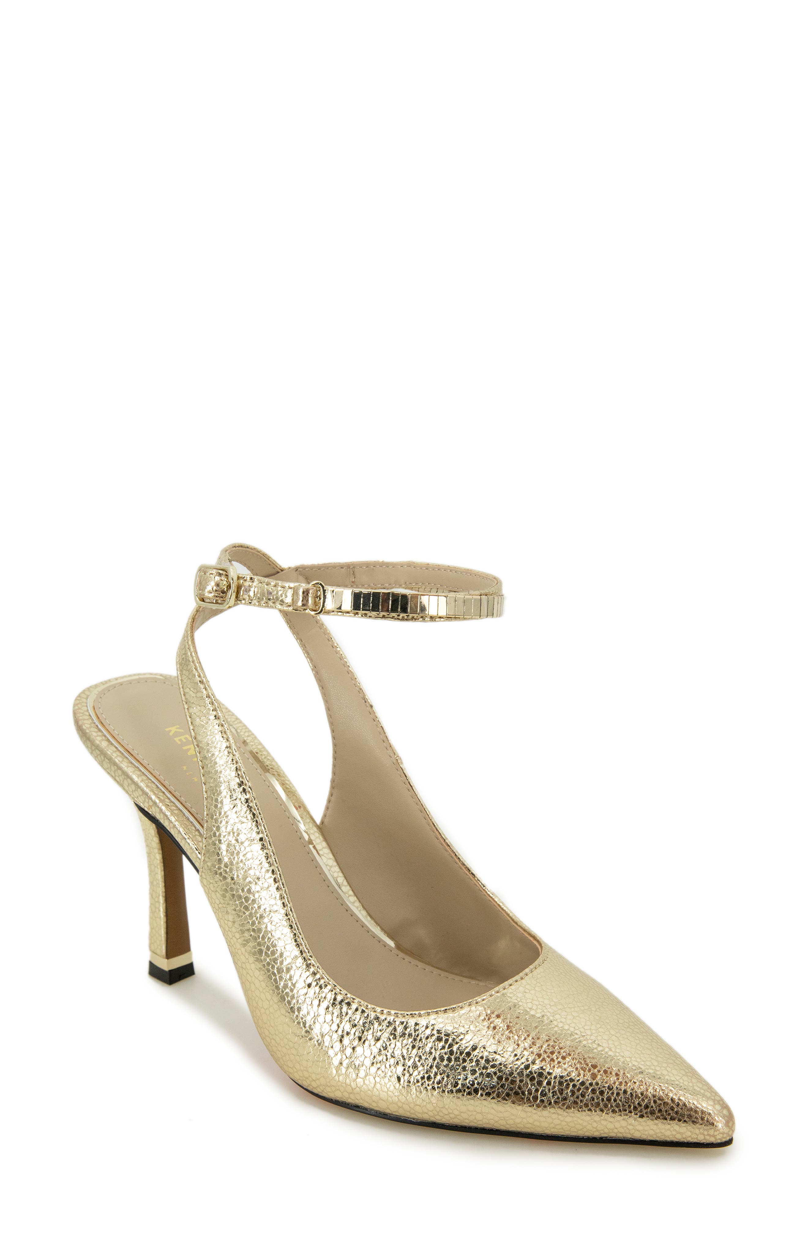 Romi Ankle Strap Pump, Main, color, GOLD
