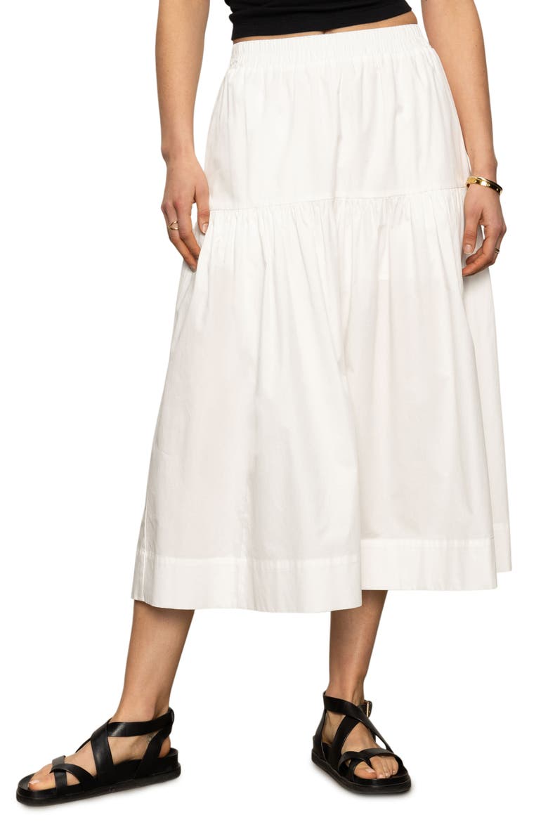 Cotton Poplin Prairie Skirt, Main, color, WHITE