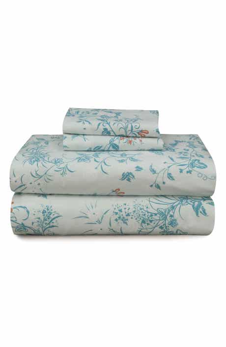 AZORES HOME Katy Floral Cotton Flannel Sheet Set
