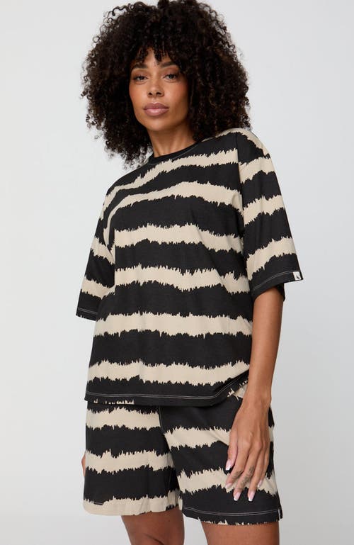 Turtledove London Organic Cotton Elsie Oversized T-Shirt in Black Wave  product