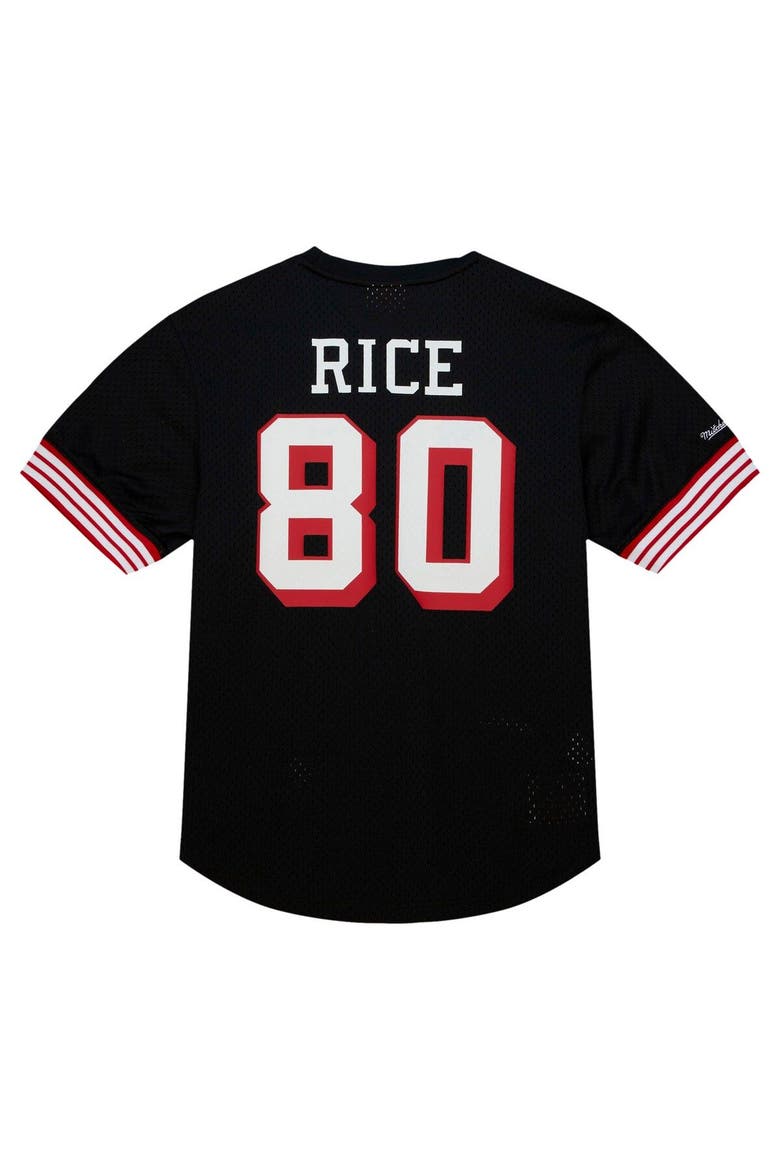 Men's Mitchell & Ness Jerry Rice Black San Francisco 49ers Retired Player Name & Number Mesh Top, Alternate, color, Black