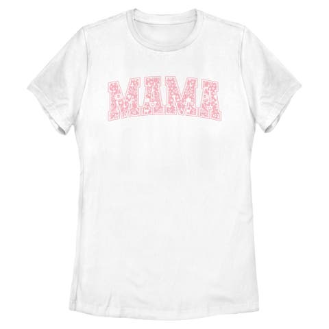 Women's Disney Mama Collegiate Items Pattern  Graphic T-Shirt