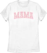 Disney Women's Disney Mama Collegiate Items Pattern  Graphic T-Shirt
