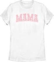 Disney Women's Disney Mama Collegiate Items Pattern  Graphic T-Shirt