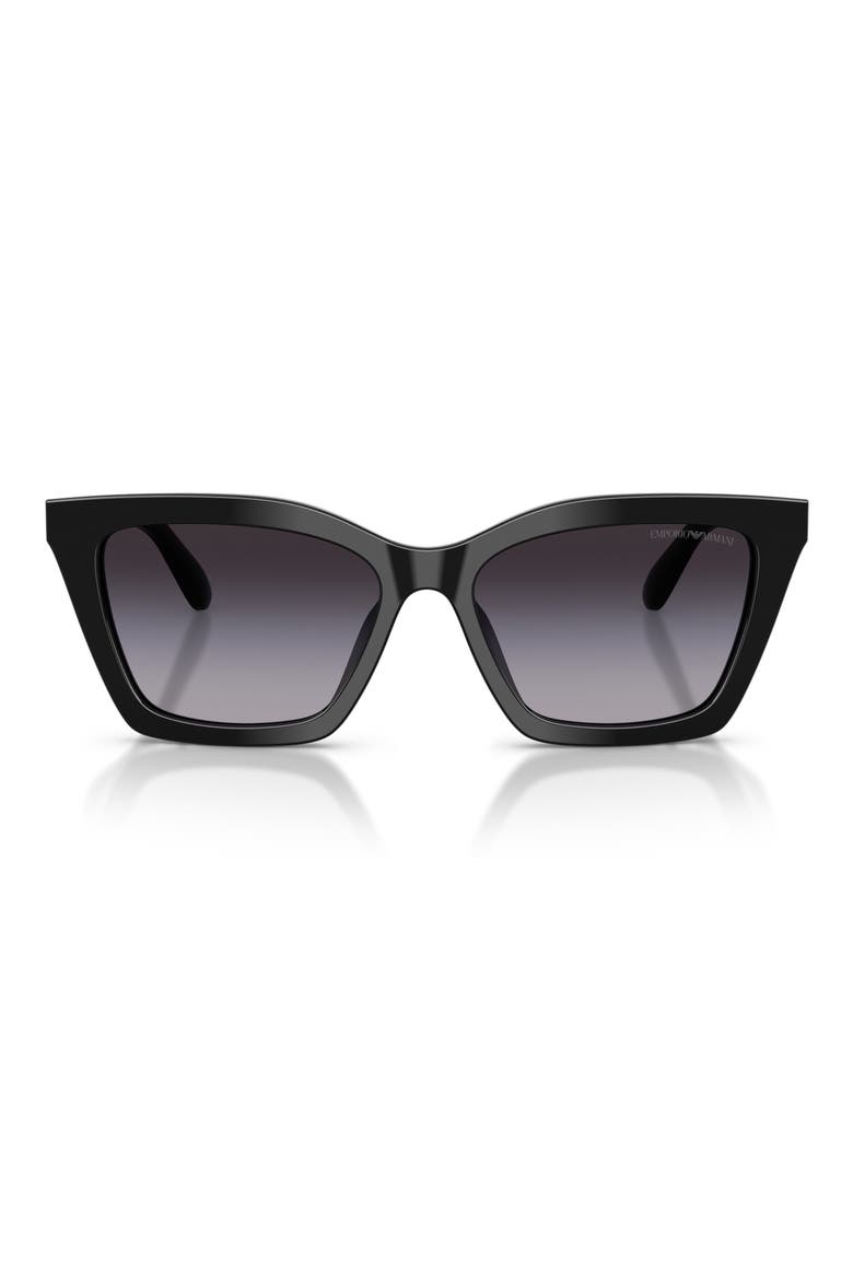 54mm Butterfly Sunglasses, Main, color, SHINY BLACK / GRADIENT GREY