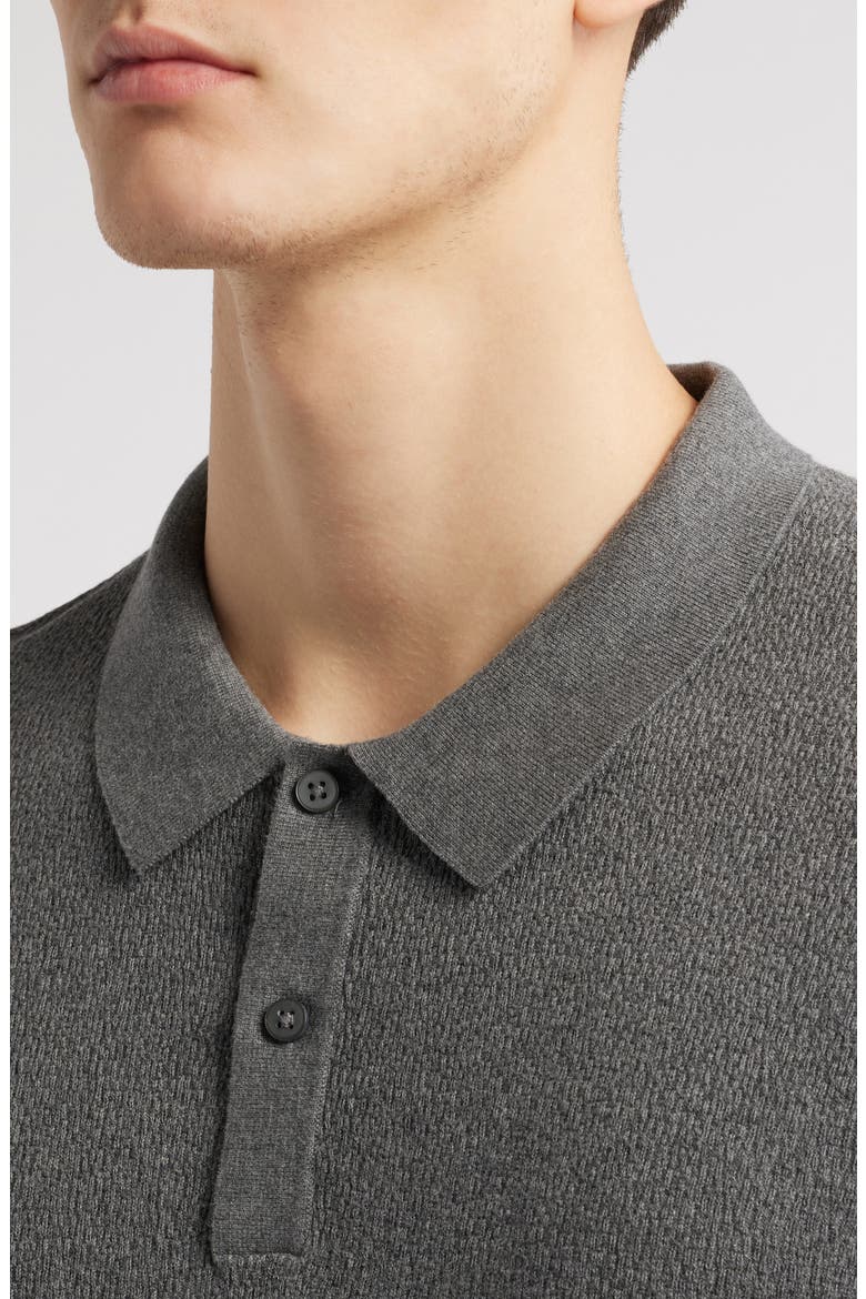 Neo Short Sleeve Polo Sweater, Alternate, color, DARK GREY