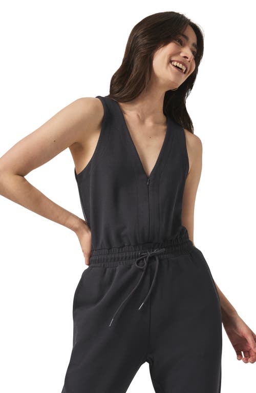 Splendid Waffle Scuba Tank Jumpsuit In Lead In Lead