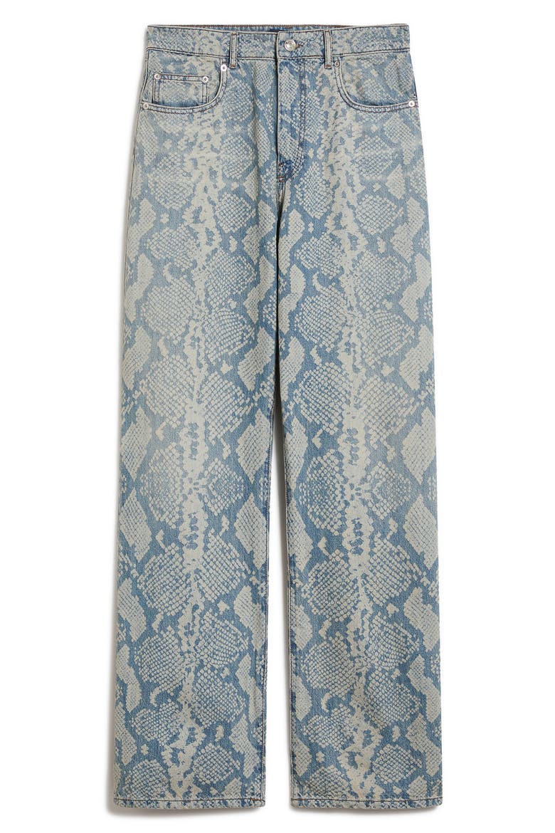 Python Print Denim Wide Leg Jeans, Alternate, color, MIDNIGHT BLUE