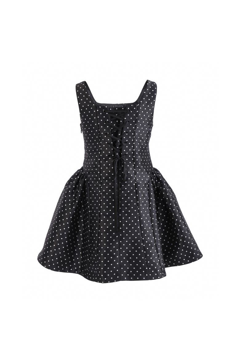 Vivienne Polka Dot Dress, Alternate, color, Black
