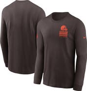 Nike Men's Nike Brown Cleveland Browns Sideline Performance Long Sleeve T-Shirt