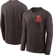 Nike Men's Nike Brown Cleveland Browns Sideline Performance Long Sleeve T-Shirt