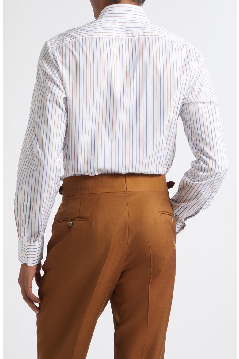 Striped Egyptian Mako Cotton Shirt, Alternate, color, WHITE BLUE 01