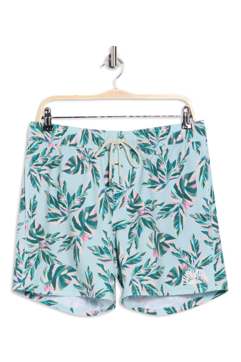 Resort Swim Trunks, Alternate, color, GREEN MULTI