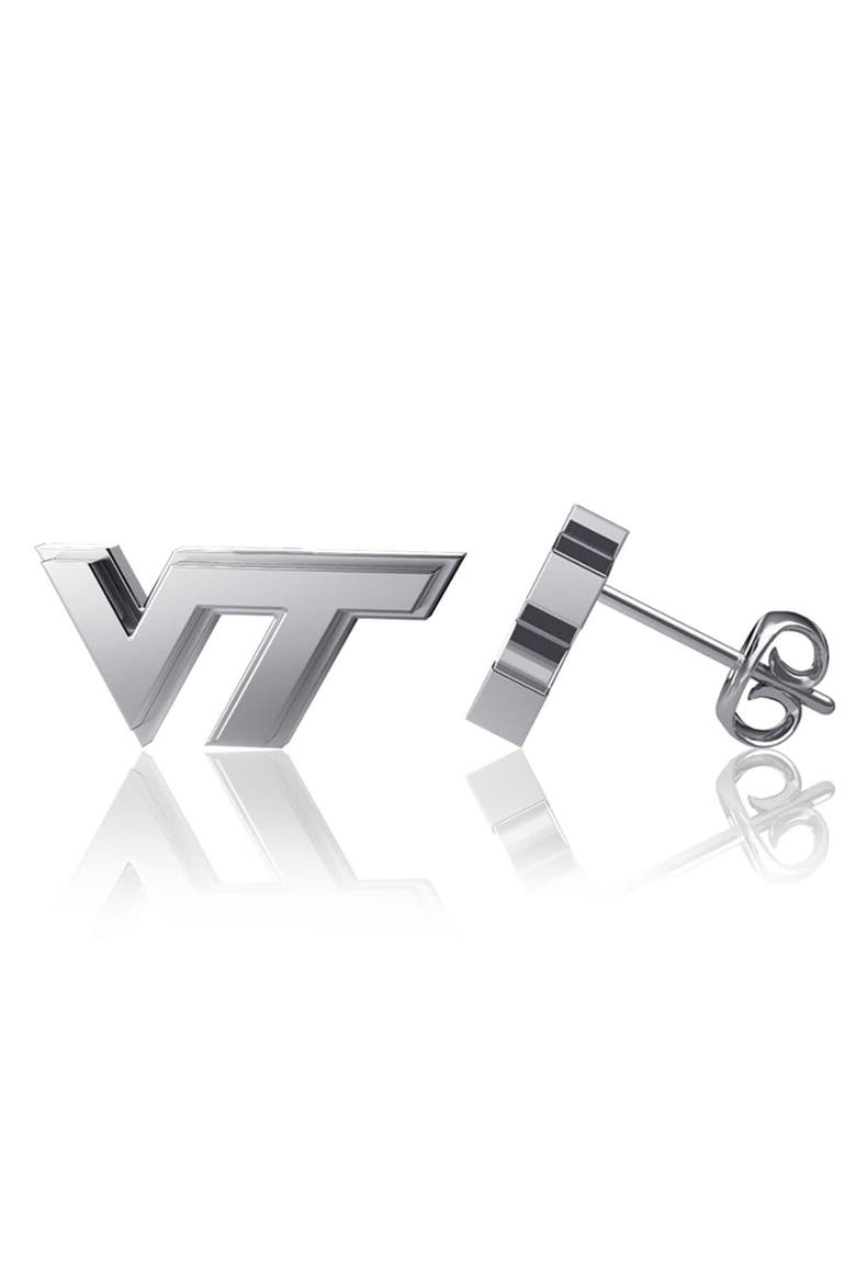 Virginia Tech Hokies Team Logo Silver Post Earrings, Main, color, Silver