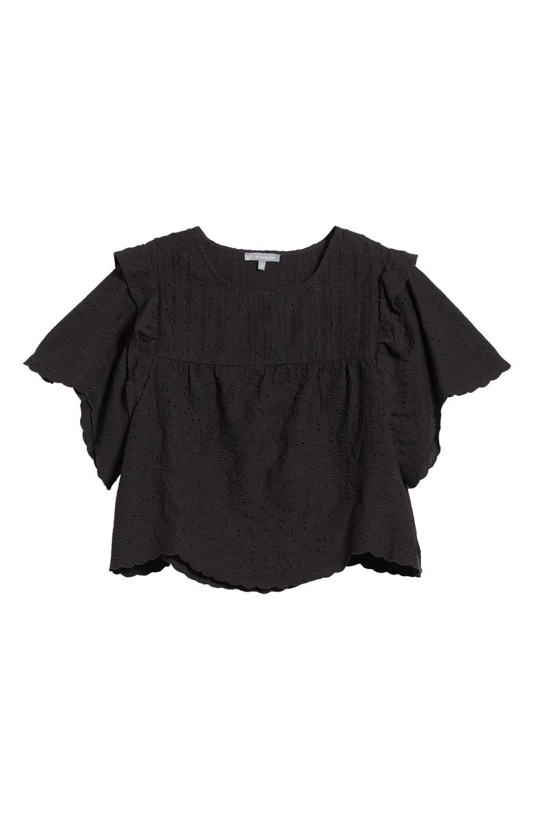 Wit & Wisdom Eyelet Ruffle Top, Alternate, color,