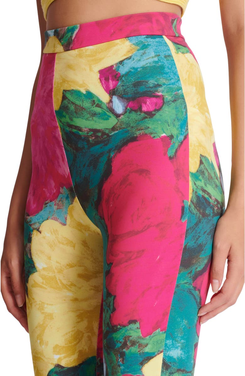 Balmain Jersey leggings with roses print, Alternate, color, Multicolor