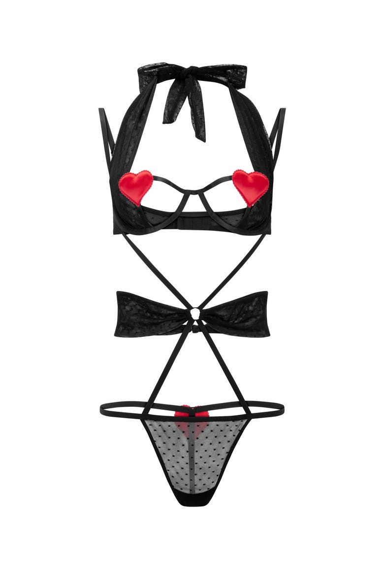 Coco Playsuit Lingerie, Alternate, color, Black