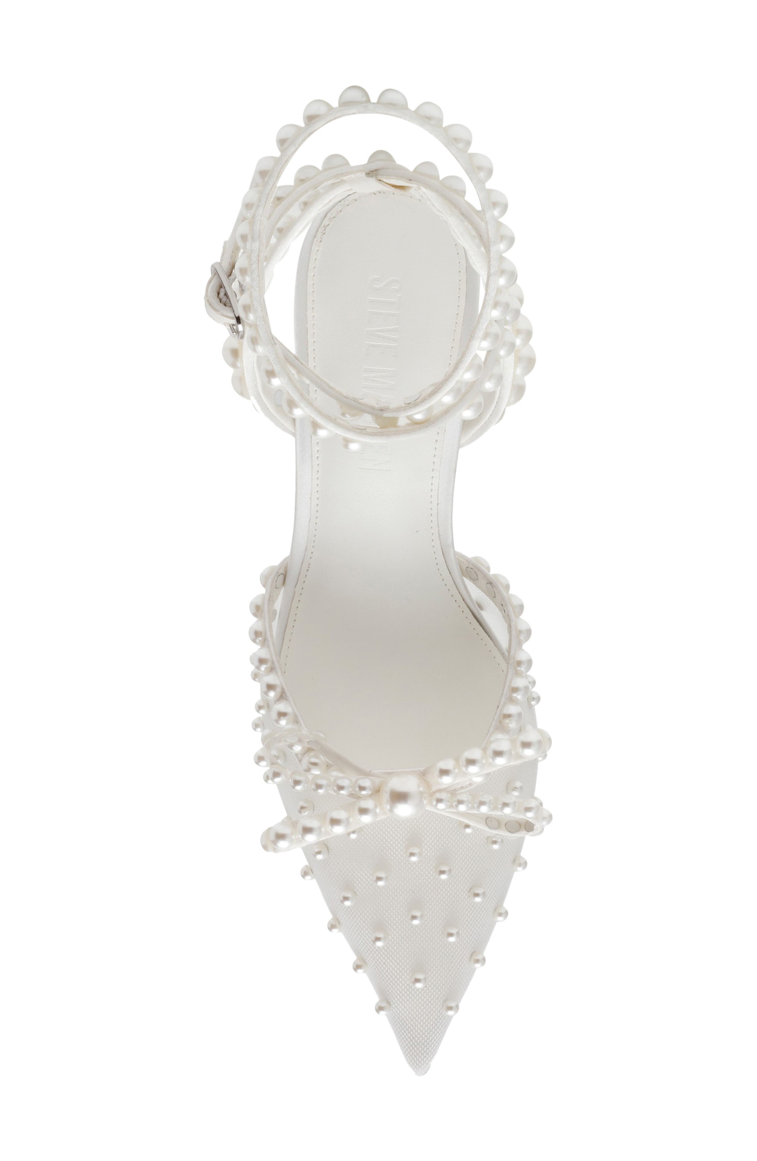 Steve Madden Val Ankle Wrap Pointed Toe Pump, Alternate, color, Ivory