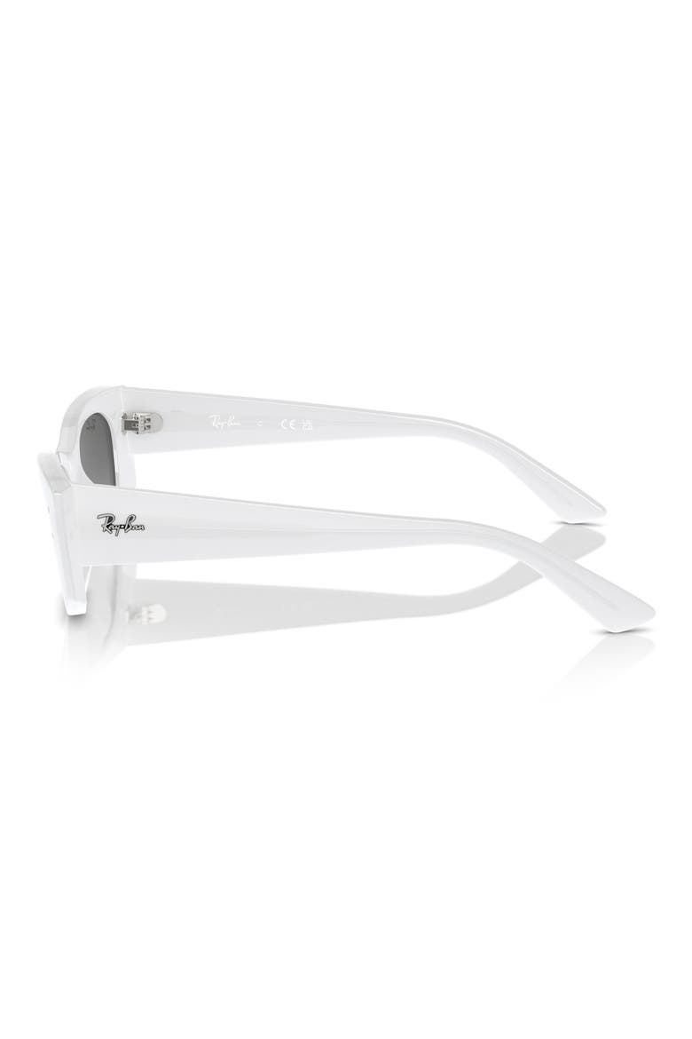 Kat 49mm Small Rectangular Sunglasses, Alternate, color, WHITE