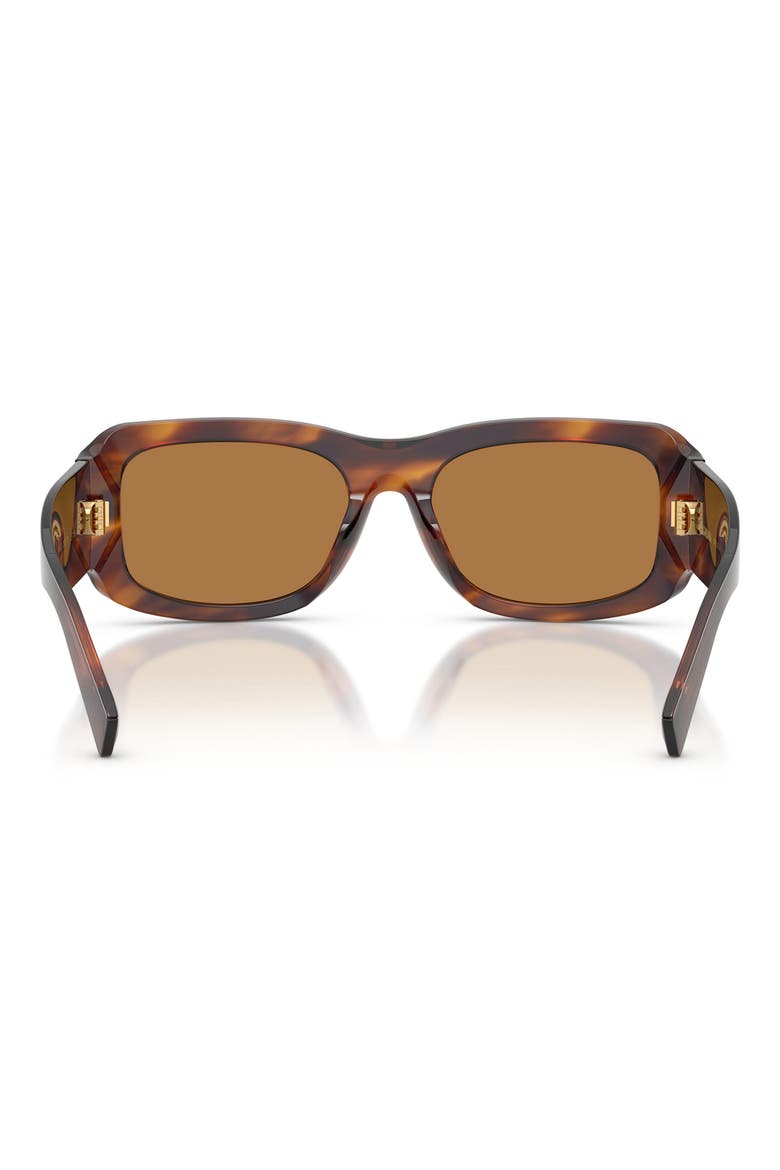 57mm Rectangular Sunglasses, Alternate, color, STRIPED BROWN / BRONZE