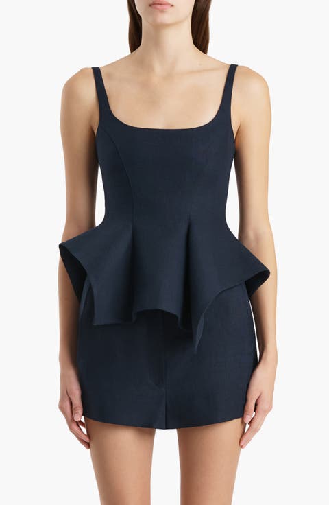 Loa Linen Peplum Top