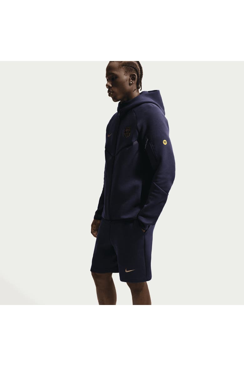Men's Nike Navy Barcelona Tech Fleece Shorts, Alternate, color, Navy
