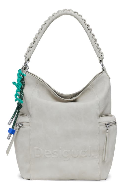 Desigual Big Faux Leather Backpack In Gray