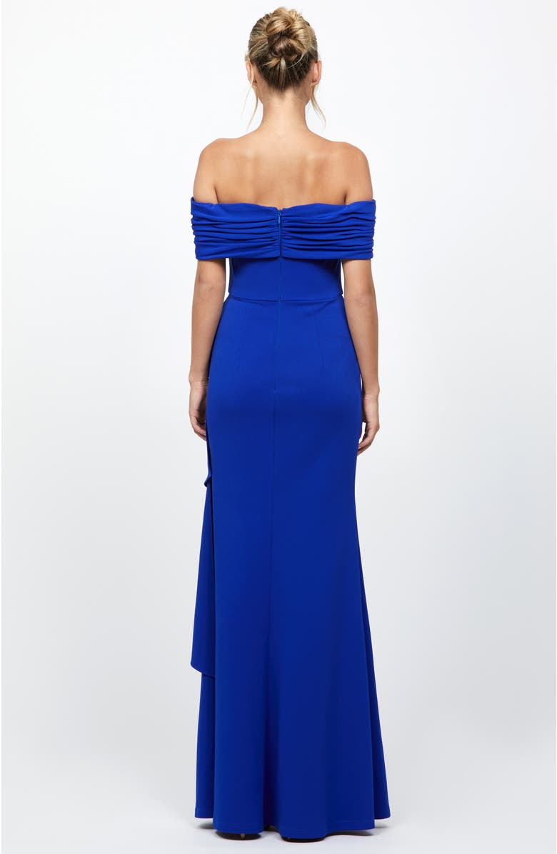 Bariano Blakely Off Shoulder Gown, Alternate, color, Cobalt