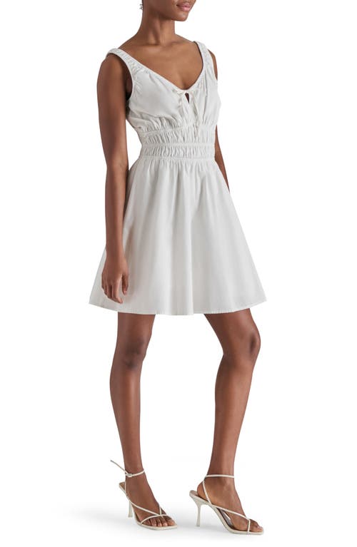 Steve Madden Channeled Waist Cotton Poplin Minidress In Antique
