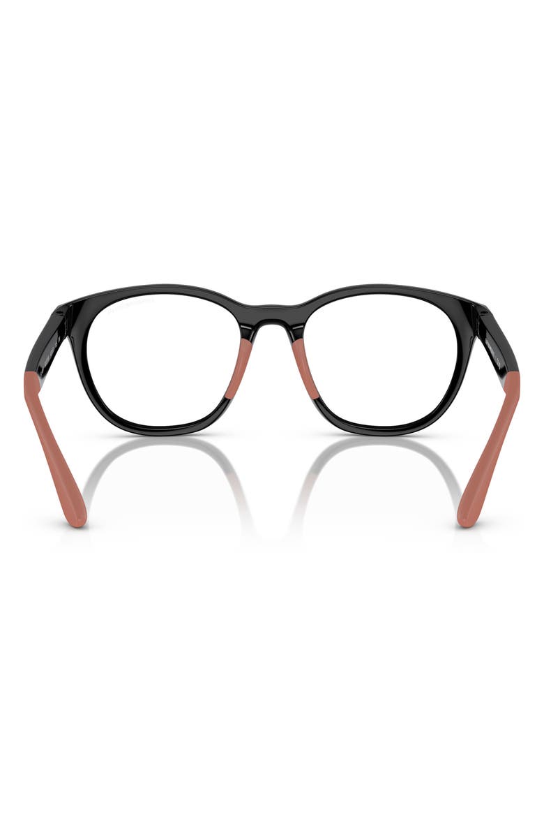 Emporio Armani 47mm Phantos Optical Glasses, Alternate, color, Shiny Black / Clear