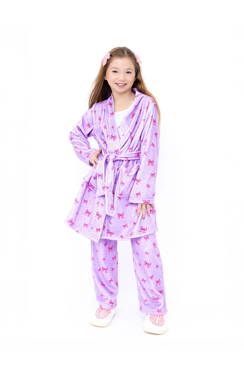 Preppy Goose Plush Holiday Bows loungewear Robe, Main, color, 