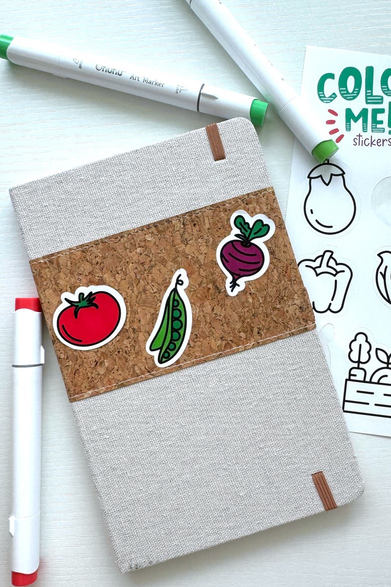 Color Your Own Sticker Pages, Alternate, color, Fun Eats