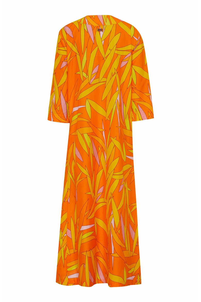 Women's Madrague Cotton and Silk Kaftan, Alternate, color, ABRICOT