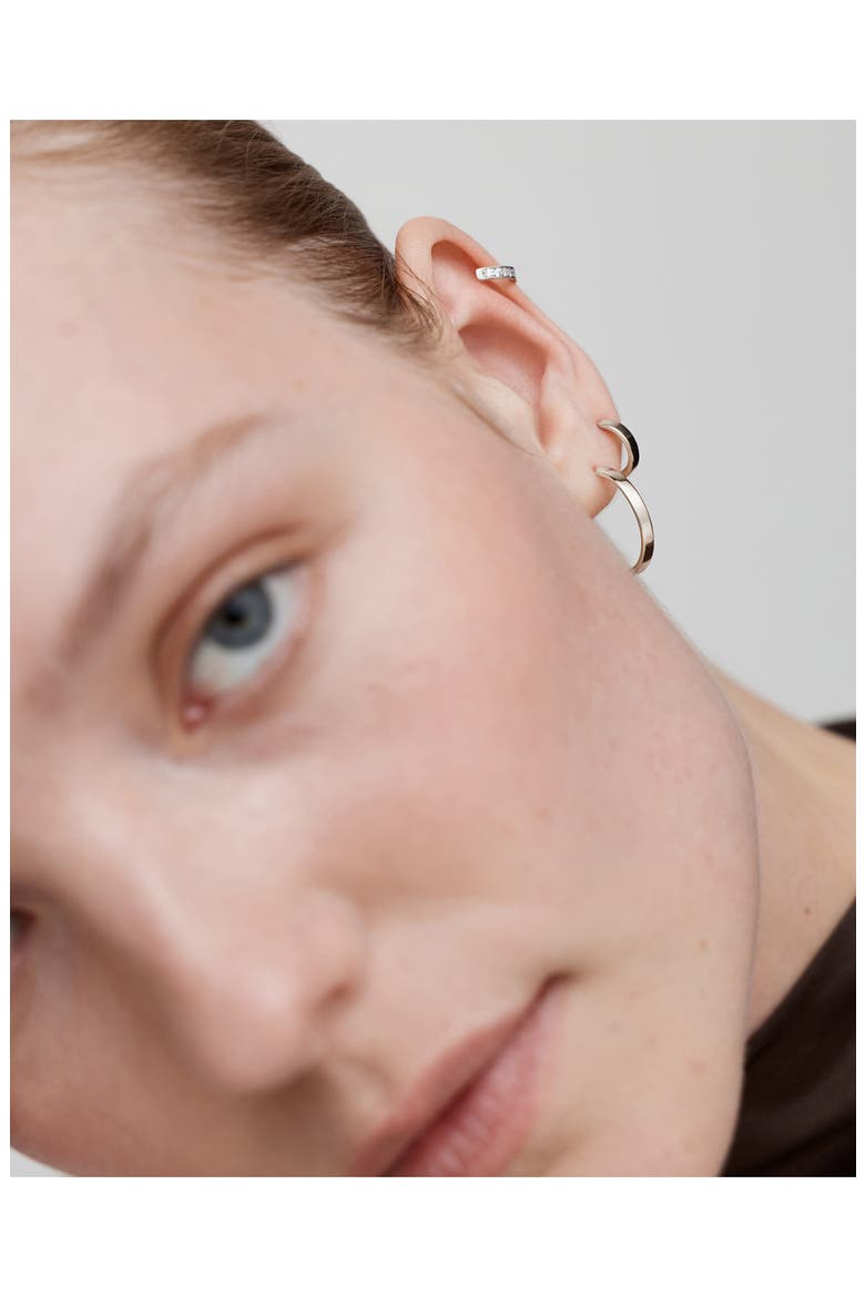 Essential Huggie Hoop Earrings, Alternate, color, STERLING SILVER