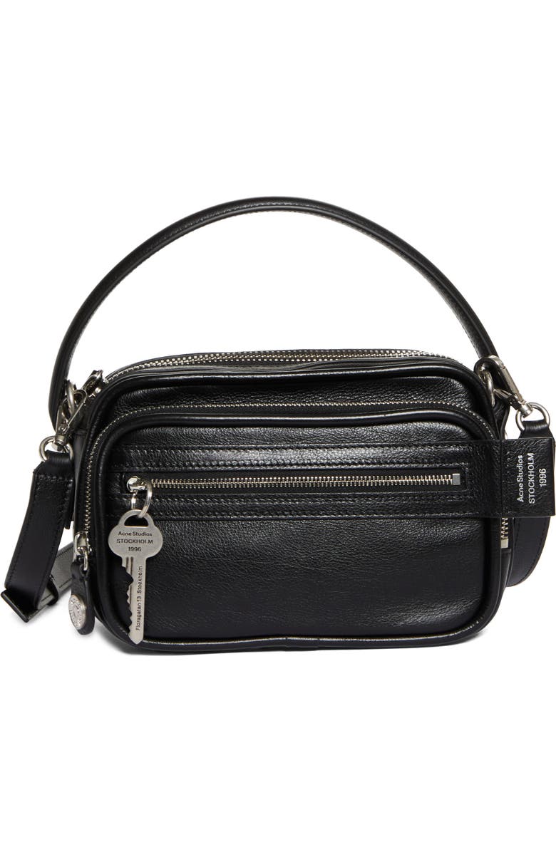 Acne Studios Camero Kit Leather Handbag, Main, color, Black