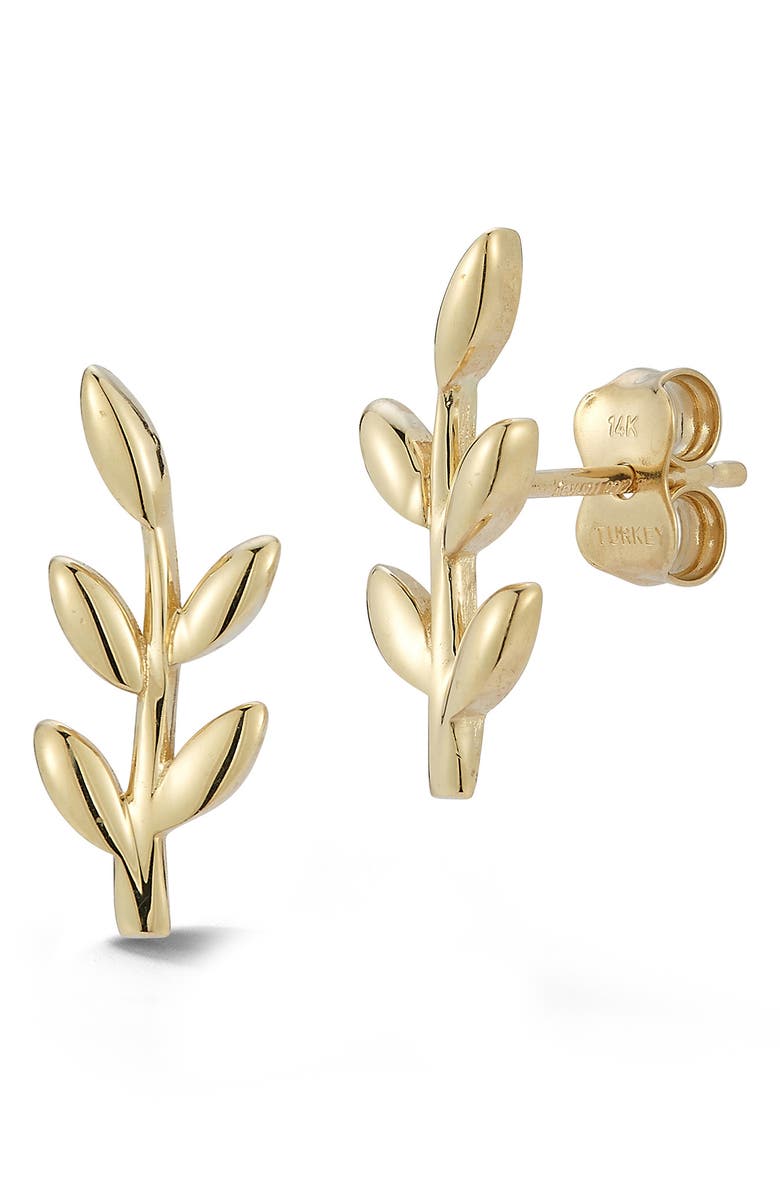 Ember Fine Jewelry 14K Yellow Gold Branch Stud Earrings, Main, color,