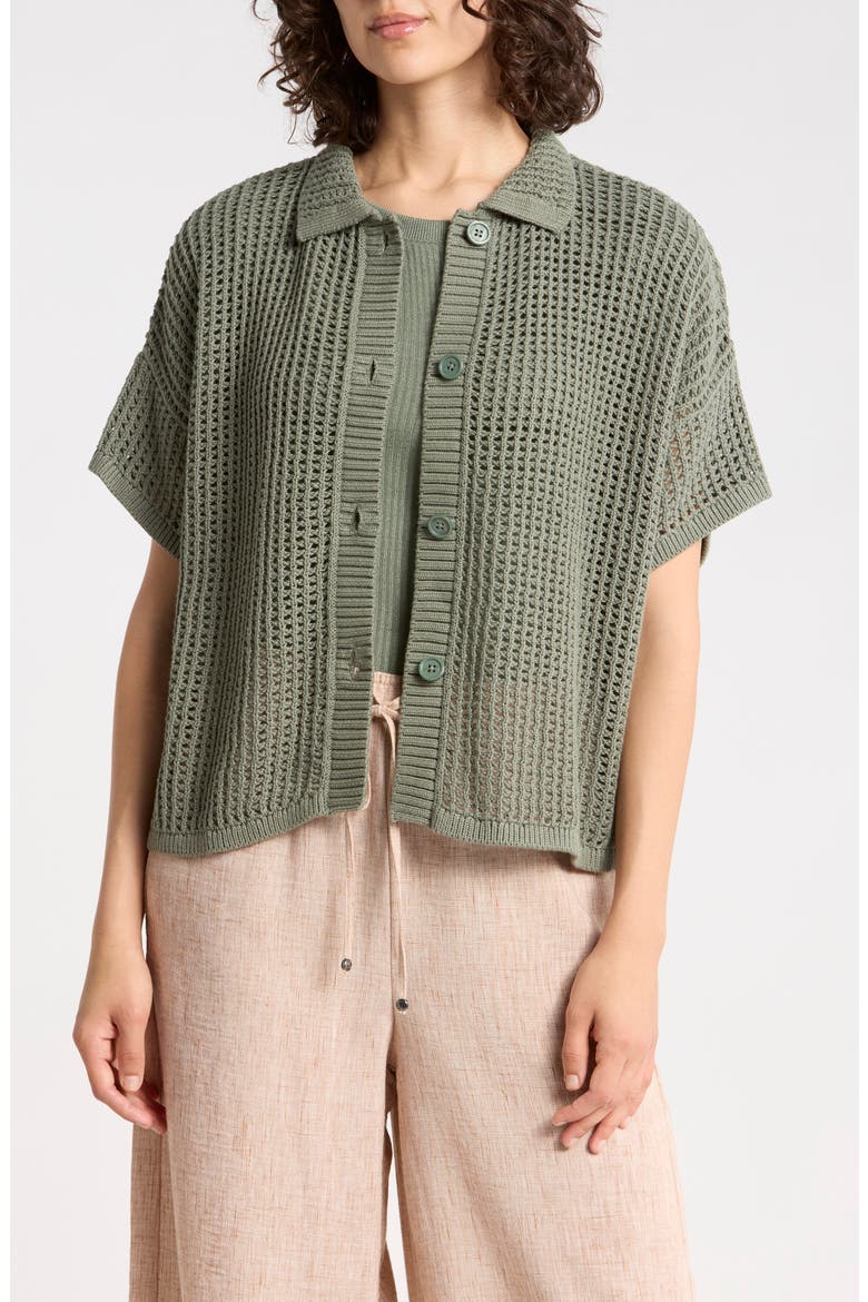 Cotton Mesh Polo, Main, color, OLIVE GREEN