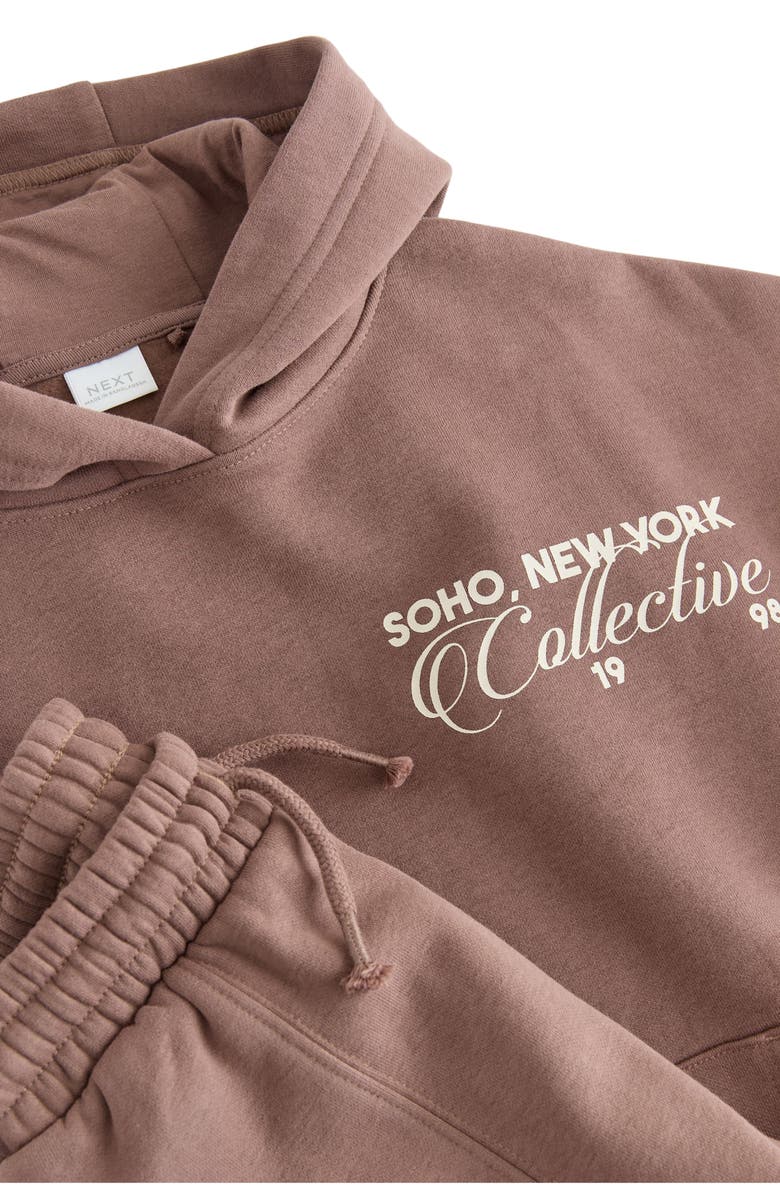 NEXT Kids' Sporty Graphic Hoodie & Sweatpants Set, Alternate, color, Brown