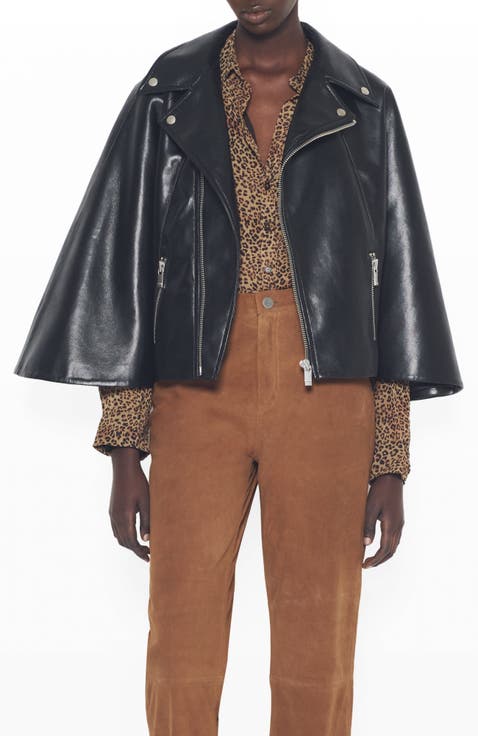 Faith Recycled Leather Moto Cape