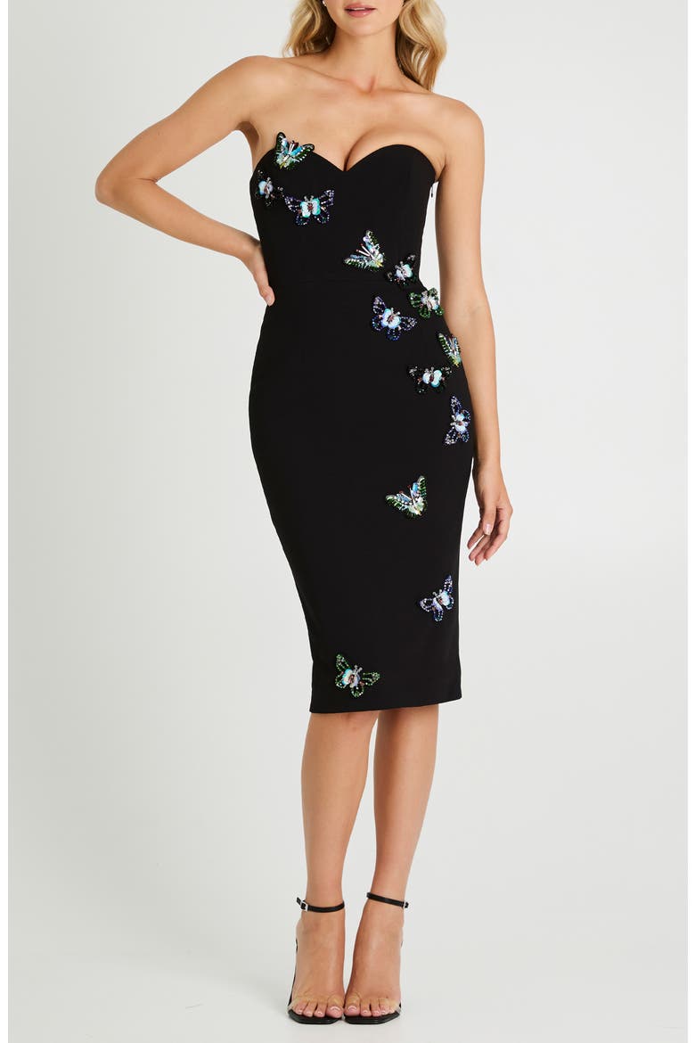 black butterfly dress Black Butterfly Back Midi Dress MAUVSTUDIO