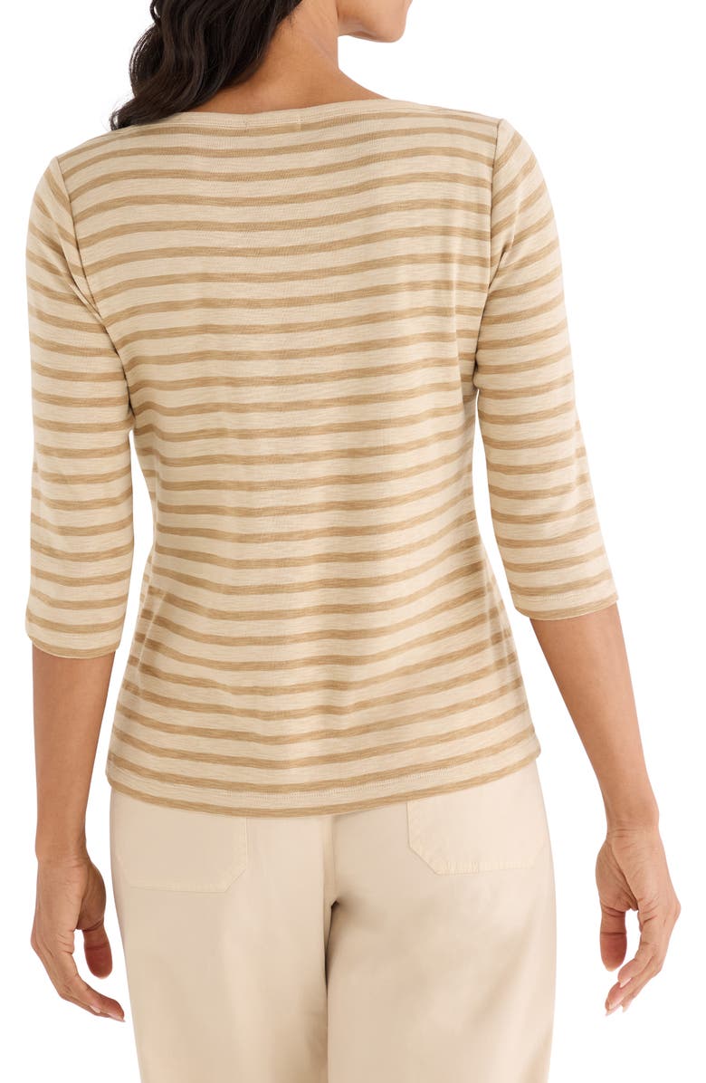 NZT by NIC+ZOE Stripe Boat Neck T-Shirt, Alternate, color, Neutral Multi