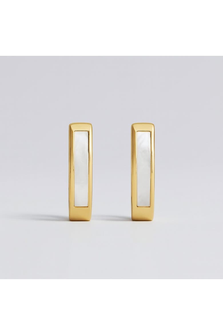 The Ashford Pearl Inlay Hoops, Main, color, Gold